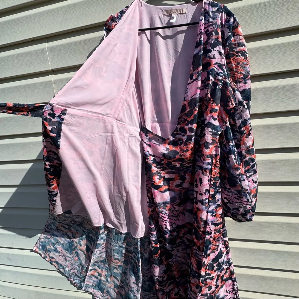 Hutch Anthropologie Lindie Wrap Maxi Dress Women’s Large Abstract Print Long